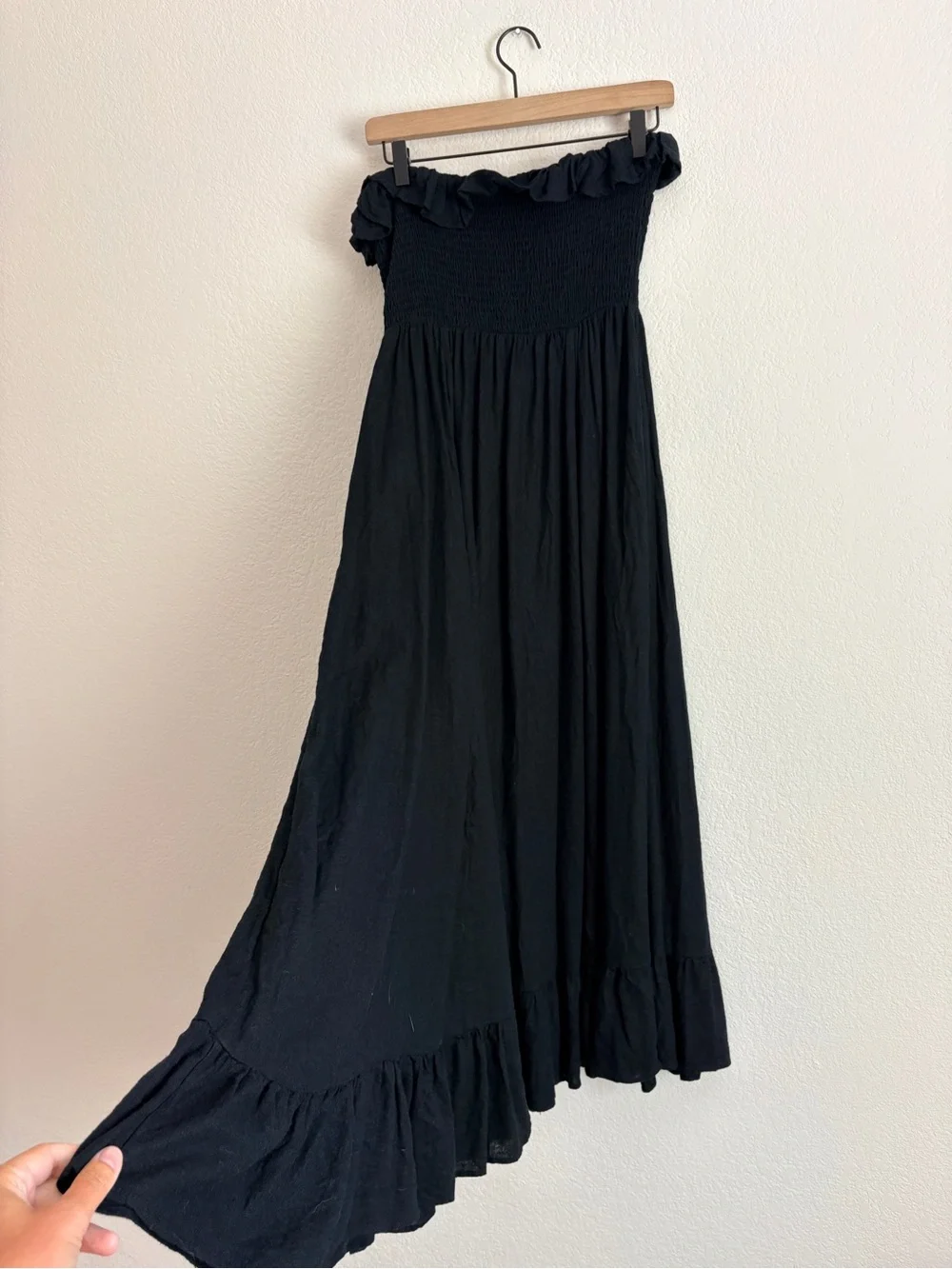Free People Lush Life Linen Strapless Maxi Dress